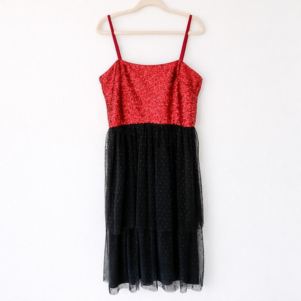 Dress the Population Kady Sequin Dress Merlot size XXLarge
